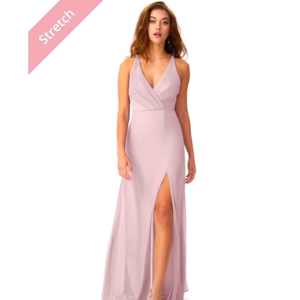 Azazie Skye Bridesmaid Dress In Beautiful Dusty Mauve, Size 6 - Picture 11 of 12